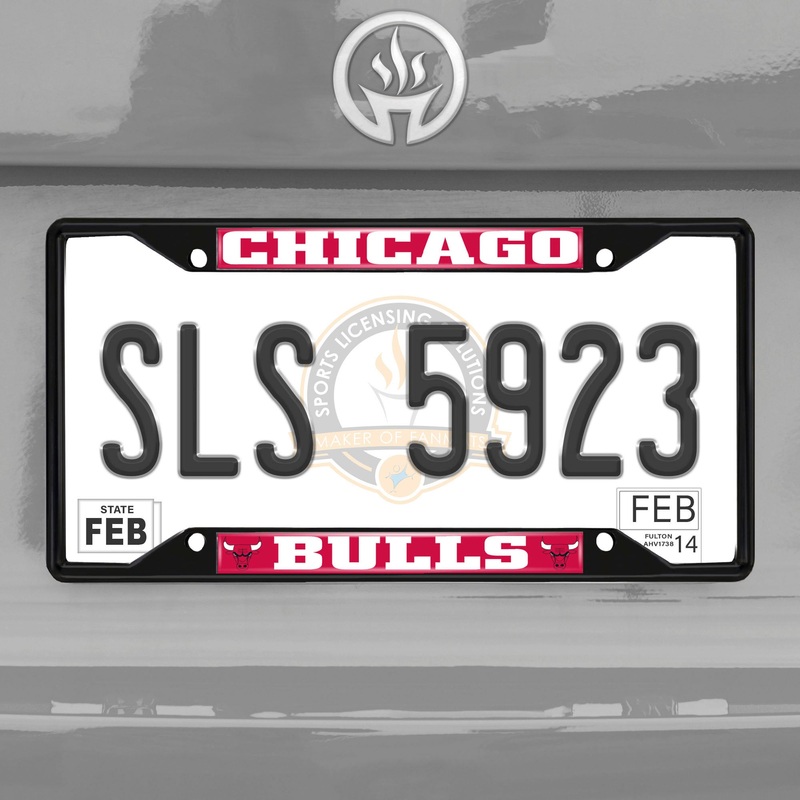 Fanmats Chicago Bulls Metal License Plate Frame Black Finish