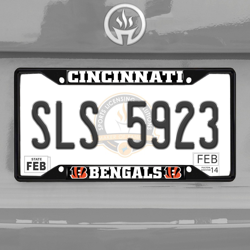 Fanmats Cincinnati Bengals Metal License Plate Frame Black Finish