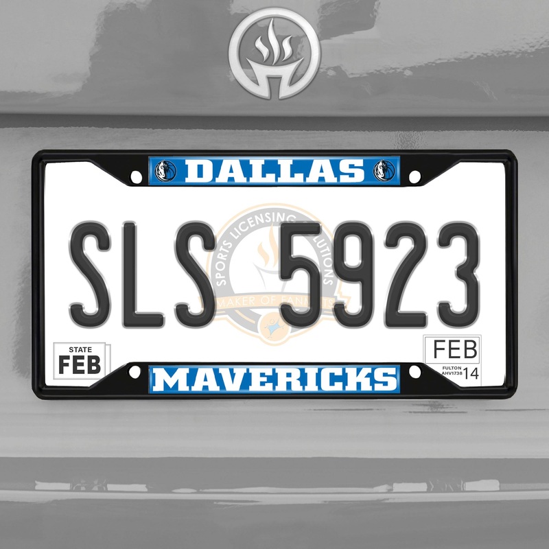 Fanmats Dallas Mavericks Metal License Plate Frame Black Finish