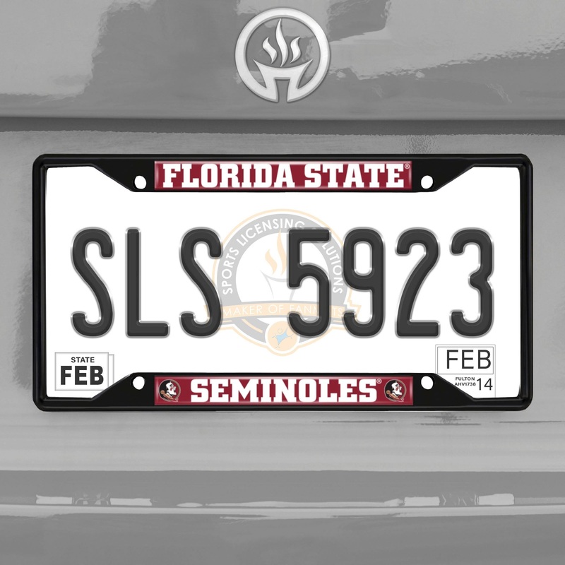 Fanmats Florida State Seminoles Metal License Plate Frame Black Finish
