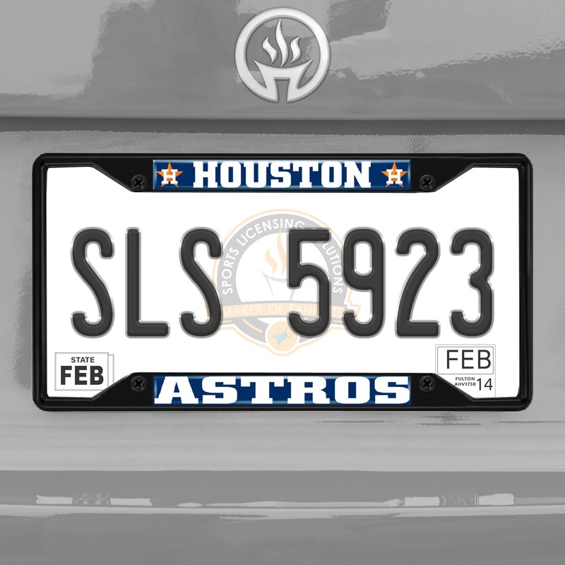Fanmats Houston Astros Metal License Plate Frame Black Finish