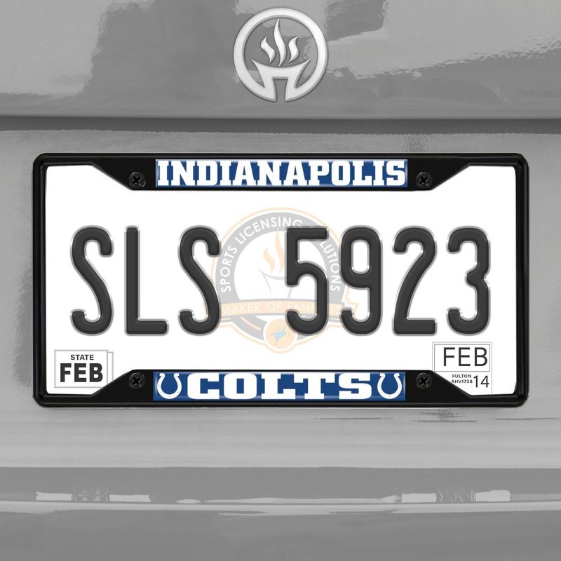 Fanmats Indianapolis Colts Metal License Plate Frame Black Finish