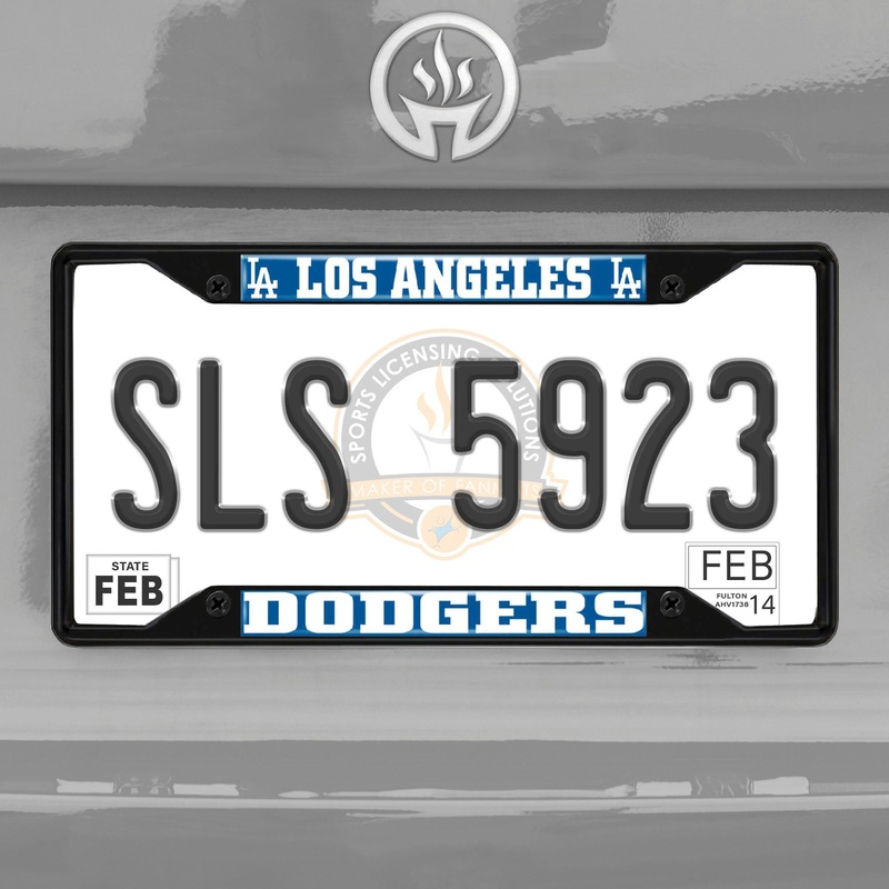 Fanmats Los Angeles Dodgers Metal License Plate Frame Black Finish
