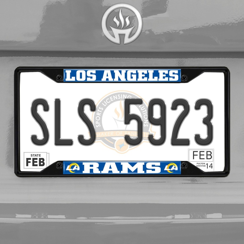 Fanmats Los Angeles Rams Metal License Plate Frame Black Finish