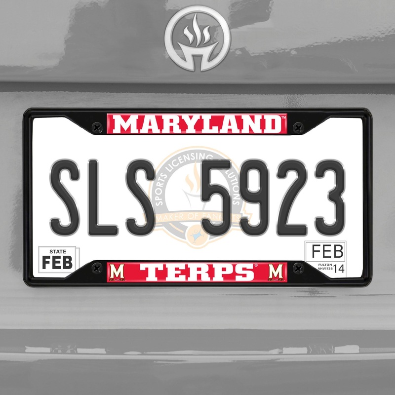 Fanmats Maryland Terrapins Metal License Plate Frame Black Finish