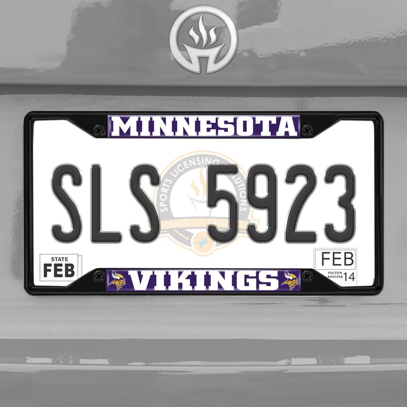 Fanmats Minnesota Vikings Metal License Plate Frame Black Finish