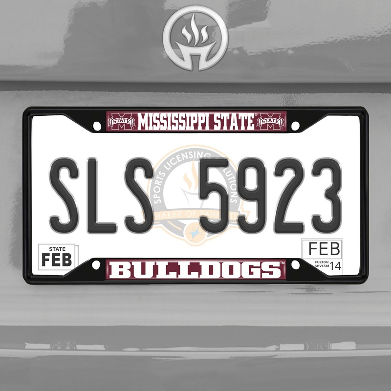 Fanmats Mississippi State Bulldogs Metal License Plate Frame Black Finish