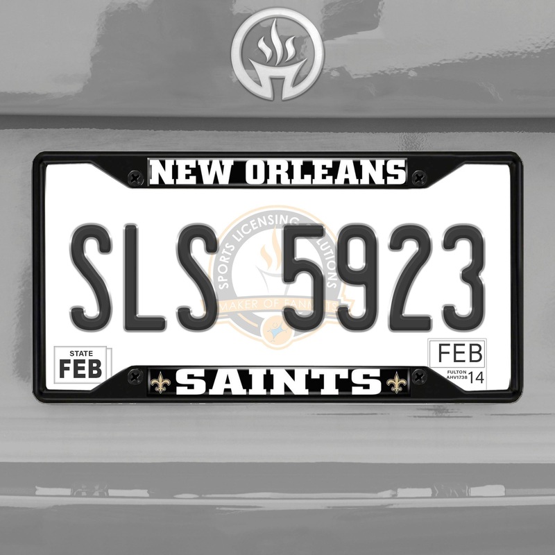 Fanmats New Orleans Saints Metal License Plate Frame Black Finish