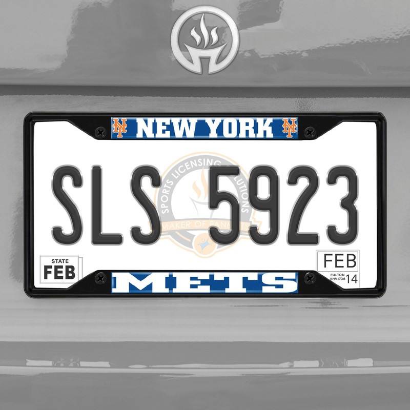 Fanmats New York Mets Metal License Plate Frame Black Finish