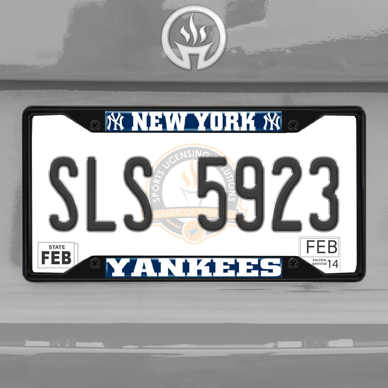 Fanmats New York Yankees Metal License Plate Frame Black Finish