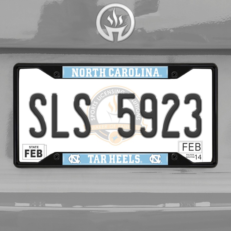 Fanmats North Carolina Tar Heels Metal License Plate Frame Black Finish