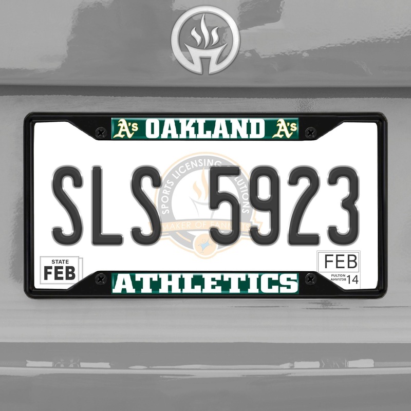 Fanmats Oakland Athletics Metal License Plate Frame Black Finish