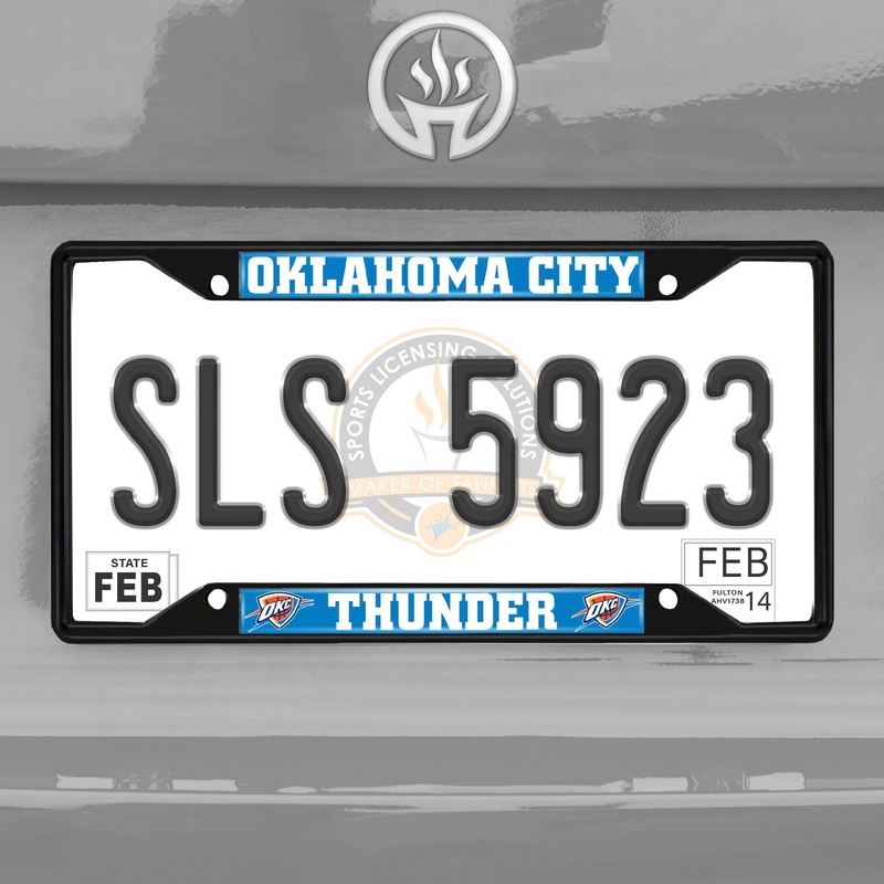 Fanmats Oklahoma City Thunder Metal License Plate Frame Black Finish