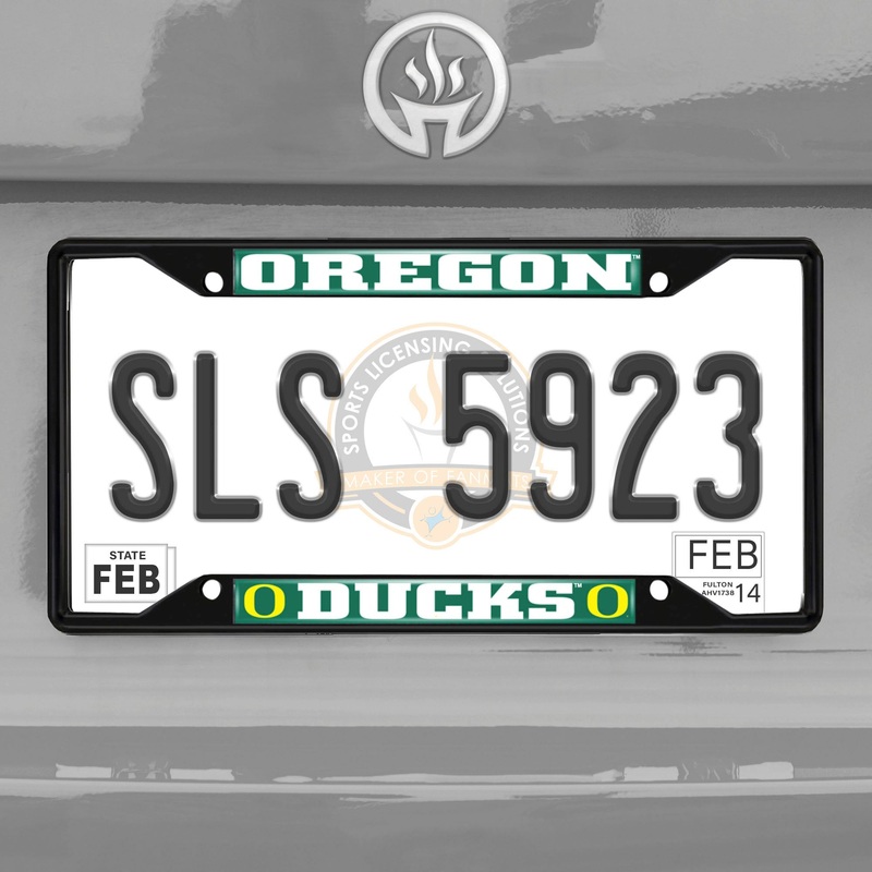 Fanmats Oregon Ducks Metal License Plate Frame Black Finish