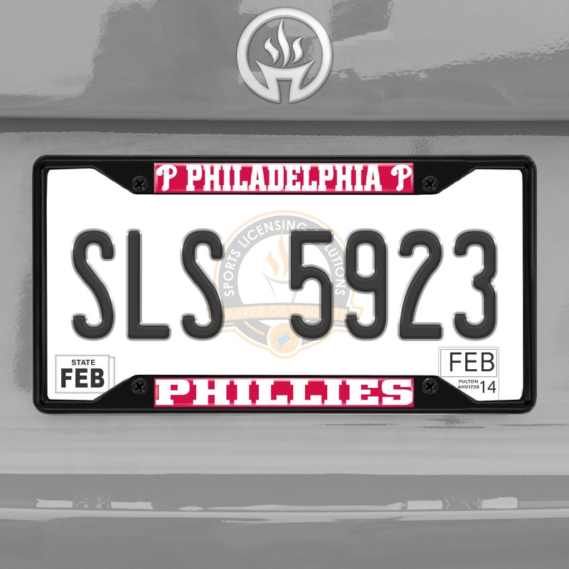Fanmats Philadelphia Phillies Metal License Plate Frame Black Finish