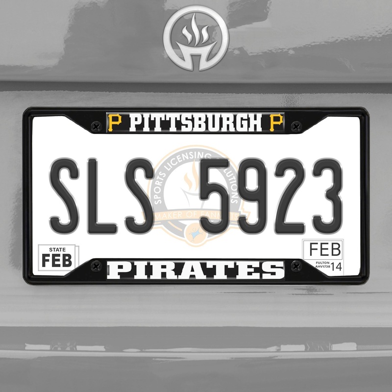 Fanmats Pittsburgh Pirates Metal License Plate Frame Black Finish