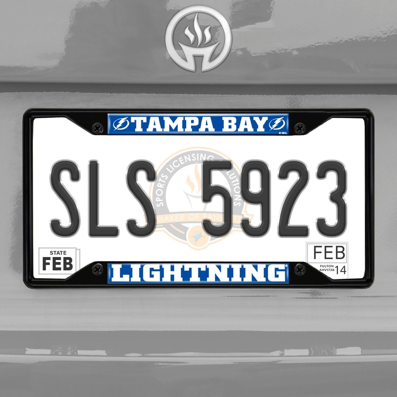 Fanmats Tampa Bay Lightning Metal License Plate Frame Black Finish