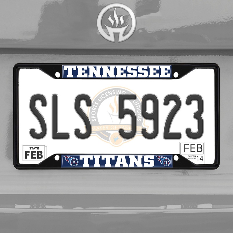 Fanmats Tennessee Titans Metal License Plate Frame Black Finish