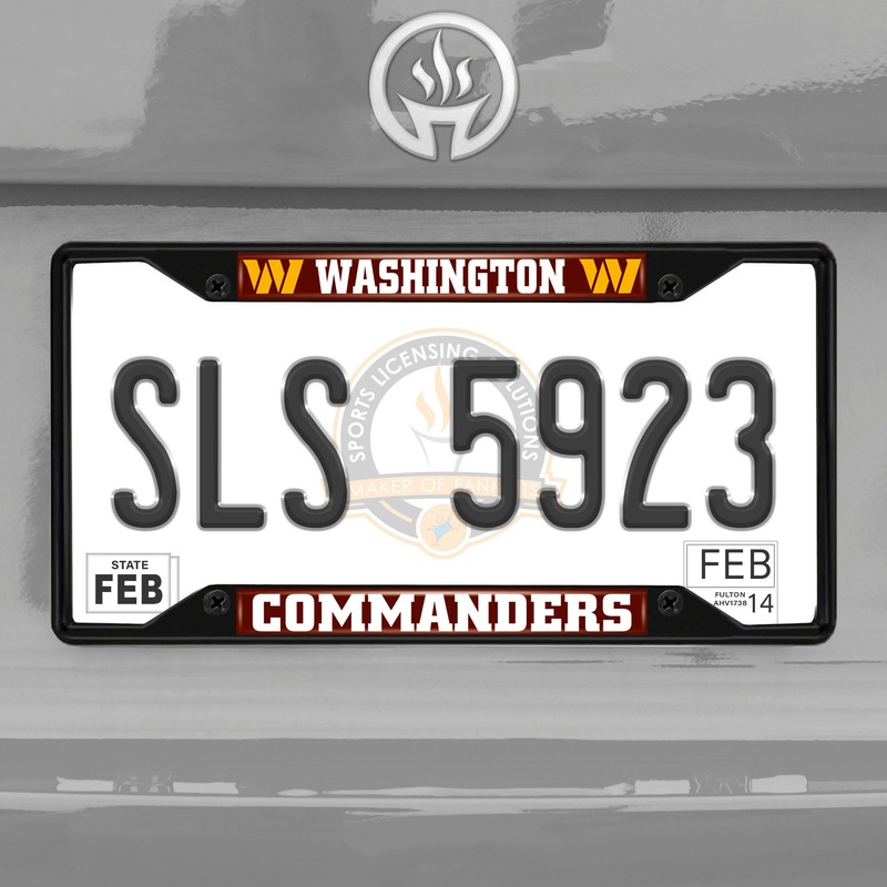 Fanmats Washington Commanders Metal License Plate Frame Black Finish