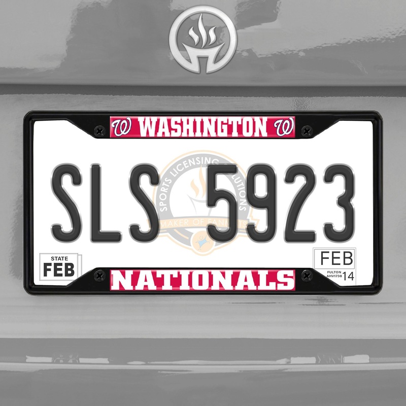 Fanmats Washington Nationals Metal License Plate Frame Black Finish