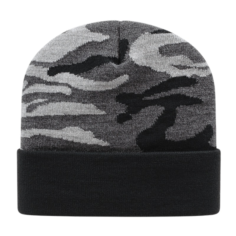 Cap America Urban Camouflage with Solid Color Cuff Knit Cap