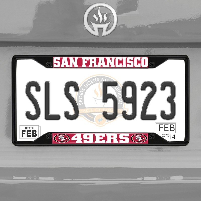 Fanmats San Francisco 49ers Metal License Plate Frame Black Finish