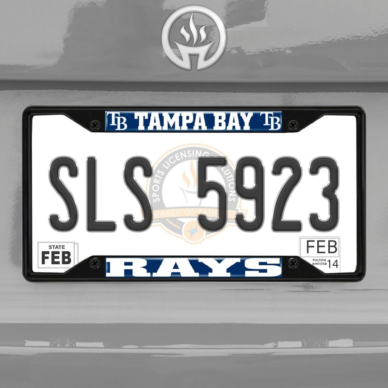 Fanmats Tampa Bay Rays Metal License Plate Frame Black Finish