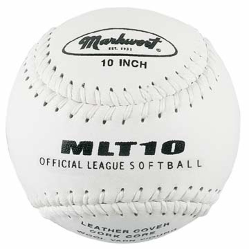Markwort White Leather 10 Softball – Dozen