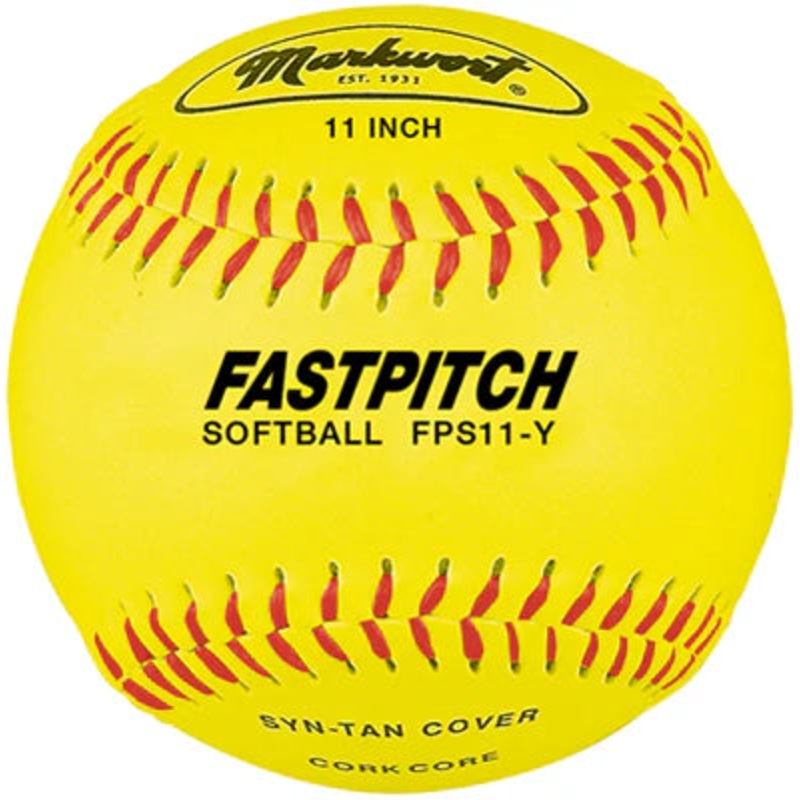 Markwort Yellow Synthetic Cover 11 Softball – Dozen