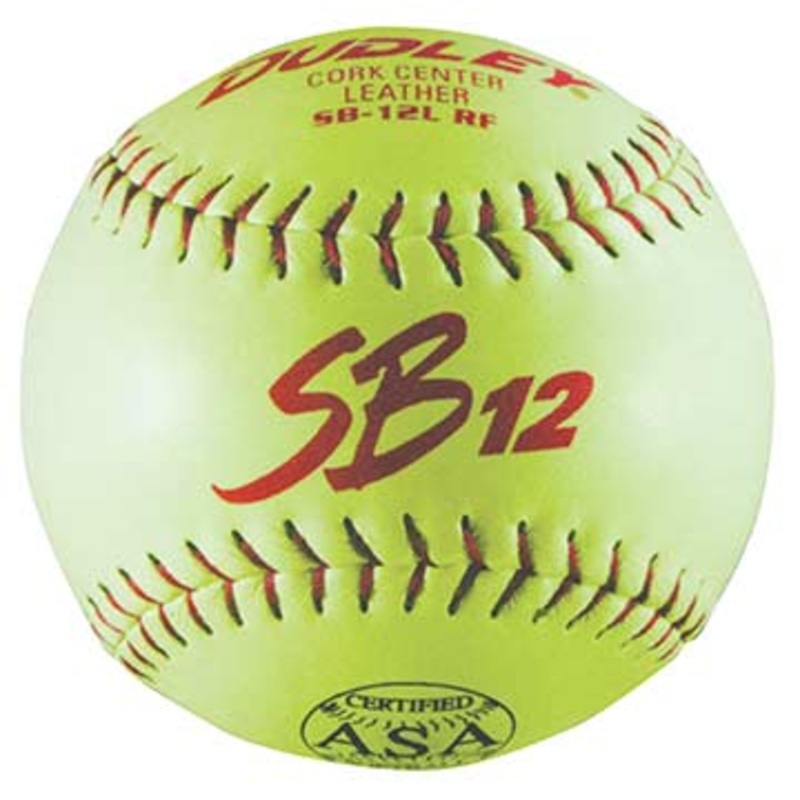 Dudley ASA SB12L Yellow Leather .44/375 Softball – Dozen