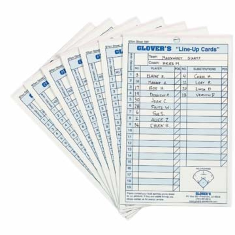 Glover’s Line-Up Cards – 35 Sets