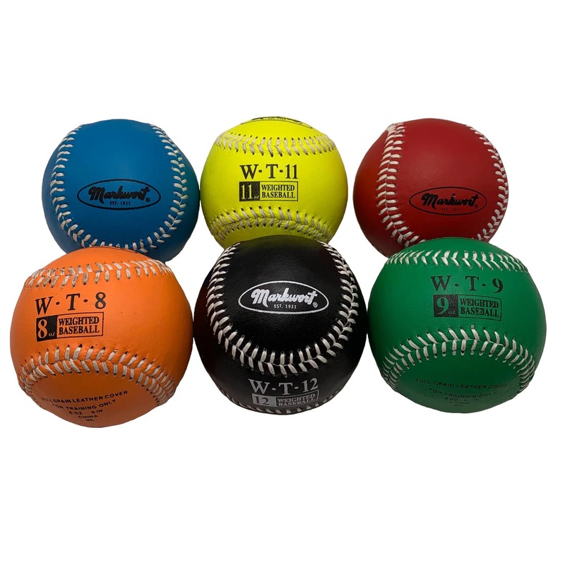 Markwort Set of 6 Leather Covered Assorted Weighted Baseballs