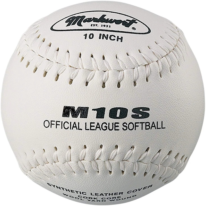 Markwort White Synthetic Cover 10 Softball – Dozen