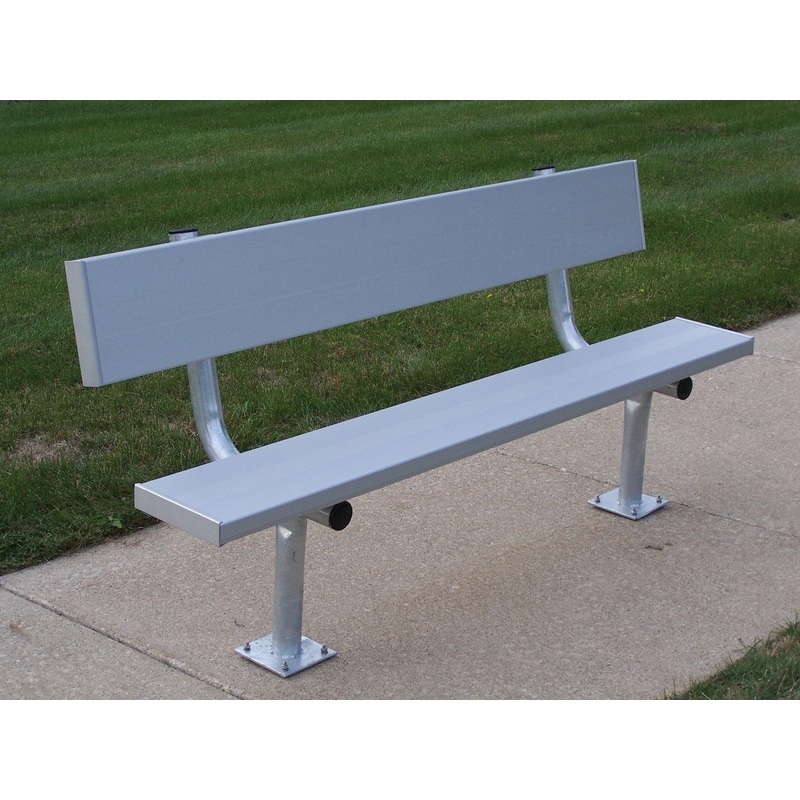 Trigon Sports Surface Mount Team Bench w/ Back