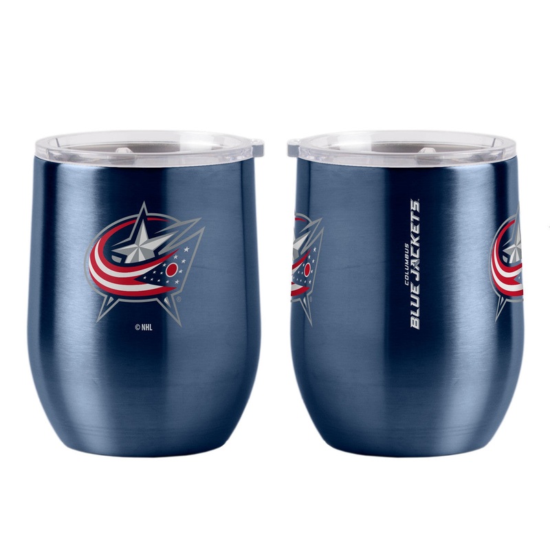 BOELTER Columbus Blue Jackets Curved Beverage 16oz Ultra Travel Tumbler