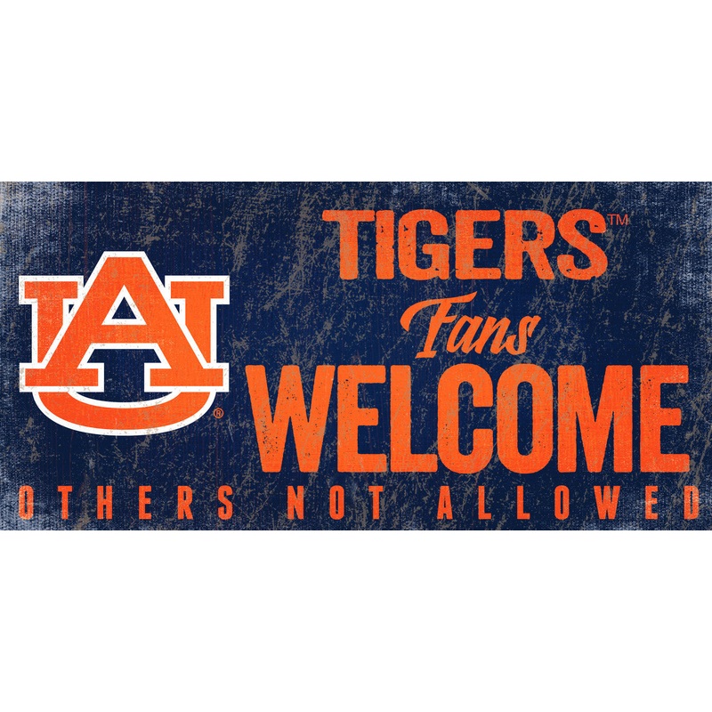 Fan Creations Auburn Tigers Fans Welcome Wood Sign 12×6