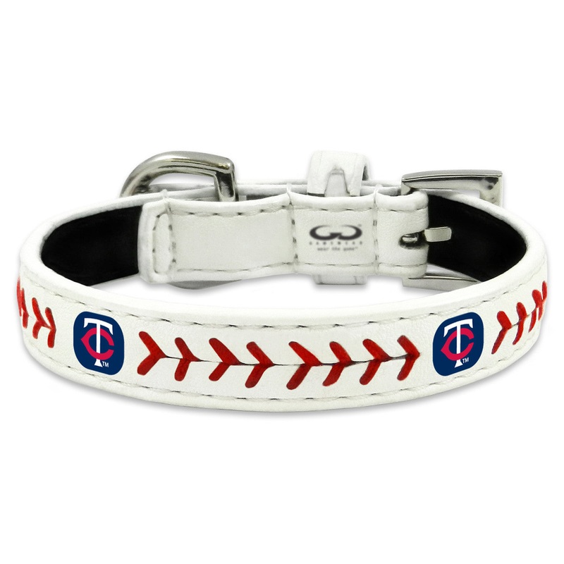 Gamewear Minnesota Twins Classic Leather Baseball Pet Collar Toy