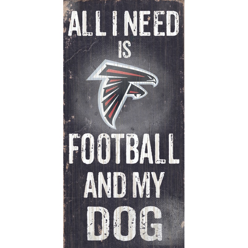 Fan Creations Atlanta Falcons Football and Dog Wood Sign 6×12