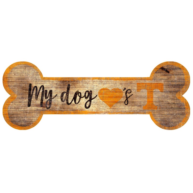 Fan Creations Tennessee Volunteers Dog Bone Shape Wood Sign 6×12