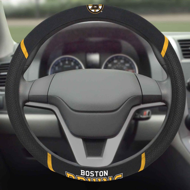 Fanmats Boston Bruins Embroidered Steering Wheel Cover