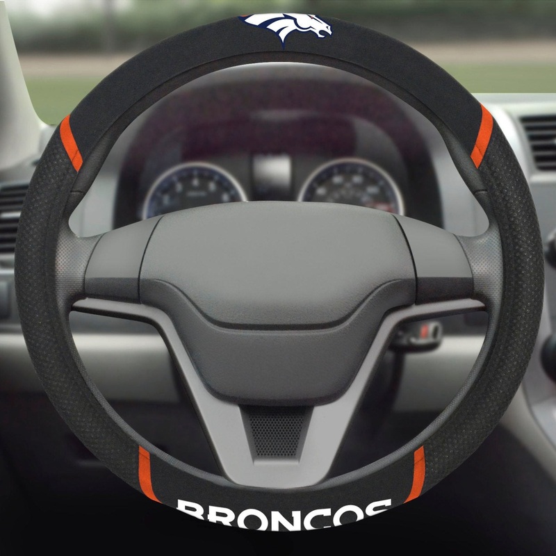 Fanmats Denver Broncos Embroidered Steering Wheel Cover