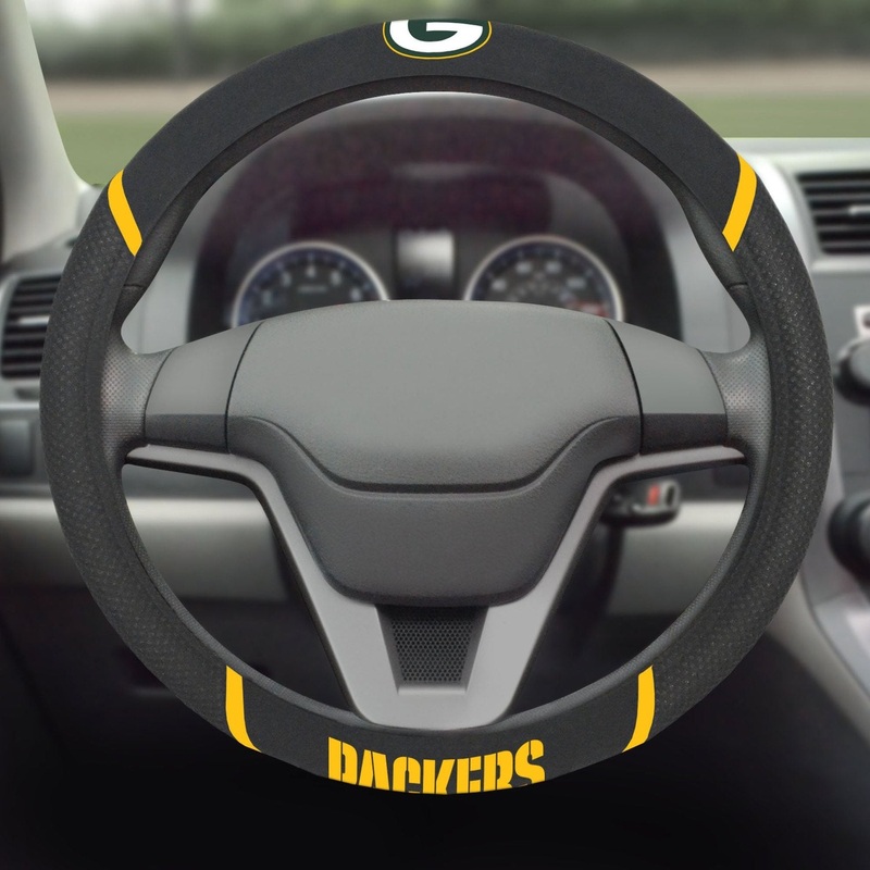 Fanmats Green Bay Packers Embroidered Steering Wheel Cover