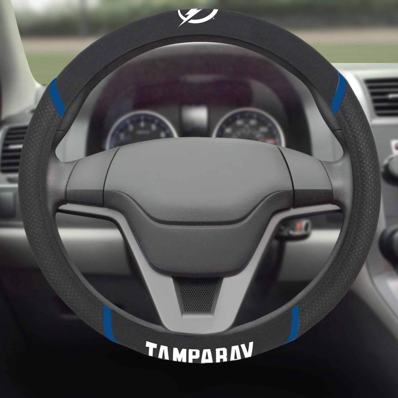 Fanmats Tampa Bay Lightning Embroidered Steering Wheel Cover