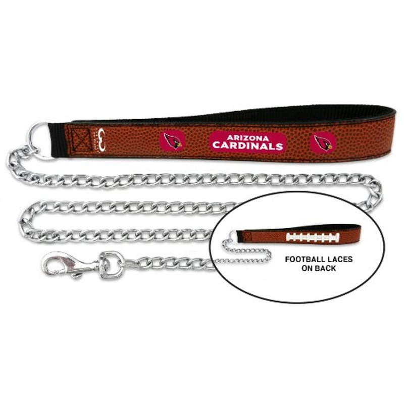 Gamewear Arizona Cardinals Leather Chain Football Pet Leash Size Large