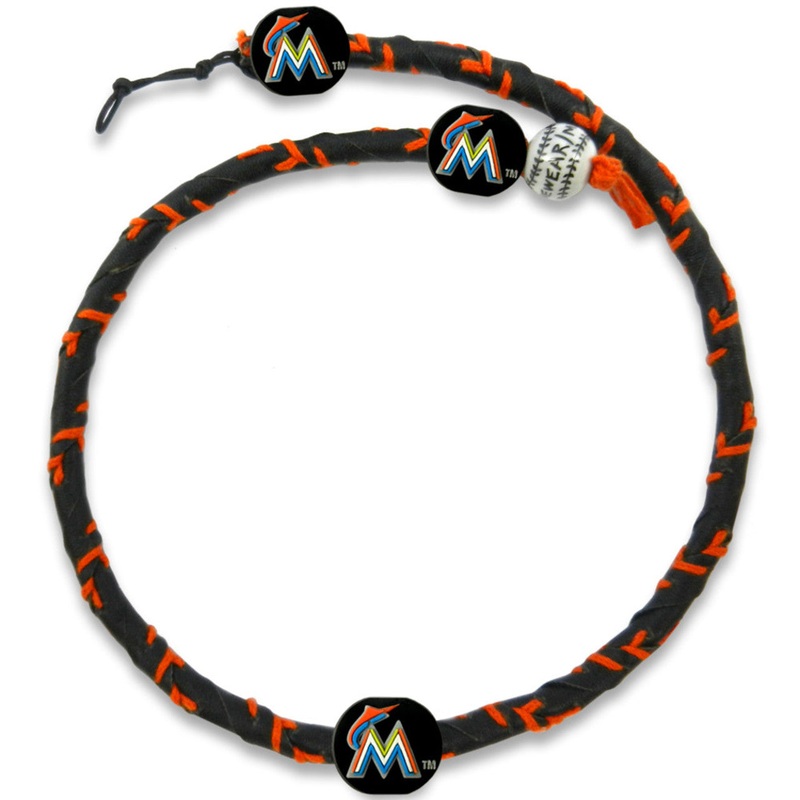 Gamewear Miami Marlins Frozen Rope Team Color Baseball Necklace