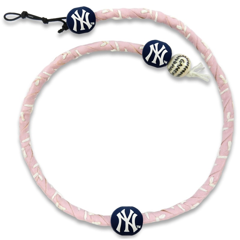 Gamewear New York Yankees Pink Leather Frozen Rope Baseball Necklace