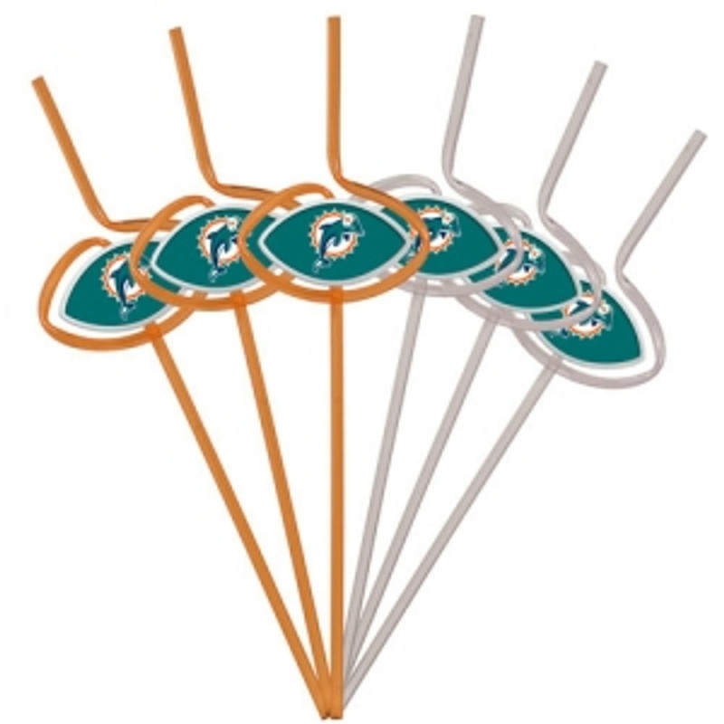 Pangea Brands Miami Dolphins Team Sipper Straws