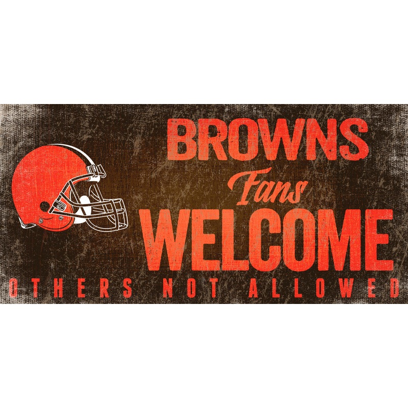 Fan Creations Cleveland Browns Fans Welcome Wood Sign 12×6