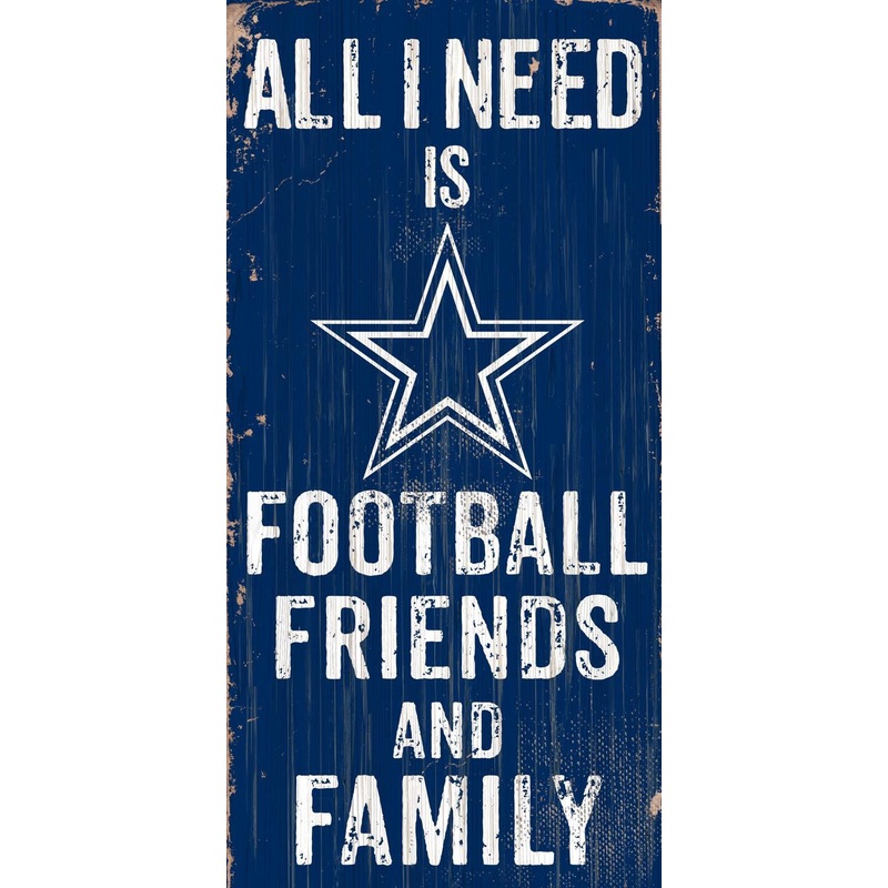 Fan Creations Dallas Cowboys Football Friends and Family Wood Sign 6×12
