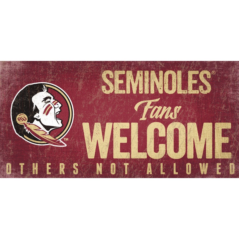 Fan Creations Florida State Seminoles Fans Welcome Wood Sign 12×6